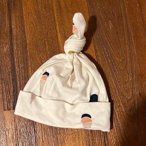 Pink chicken baby hat
